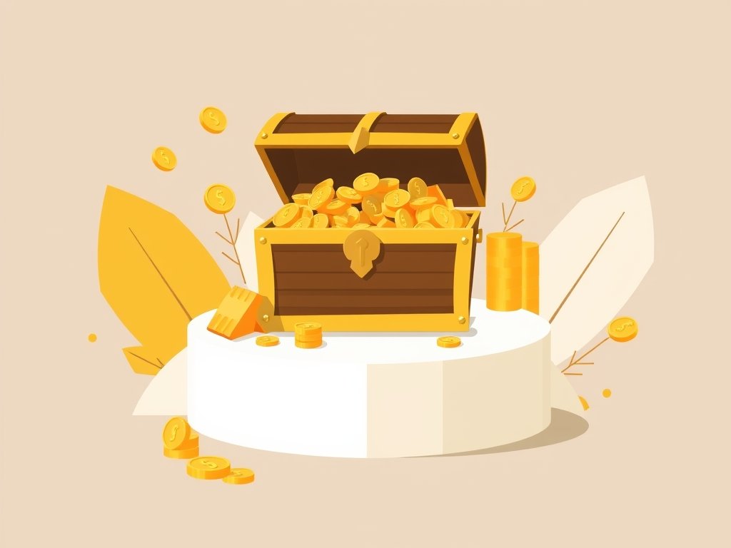 Gouden schatkist met munten en goudstaven als symbool voor vermogen van Peter Kuiten.