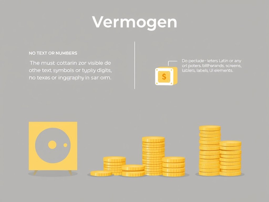 Abstracte illustratie van gouden munten en een kluis als symbool voor vermogen.