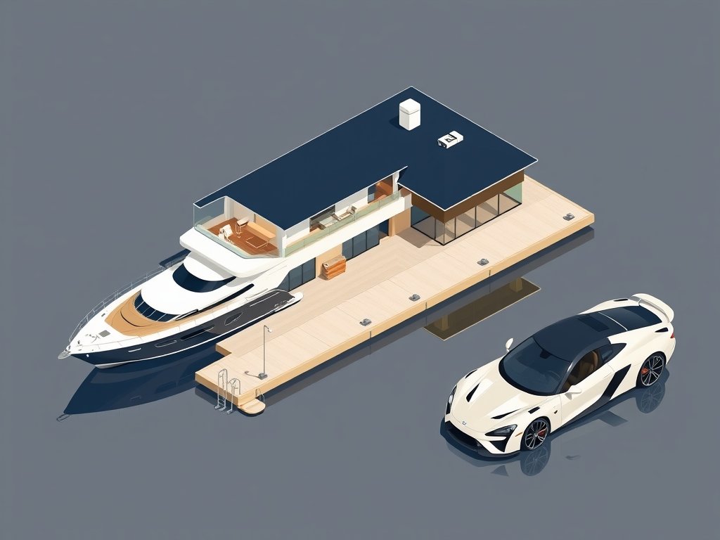 Luxe villa met jacht en sportwagen in een minimalistisch kleurenpalet passend bij Jan Olsthoorn vermogen.