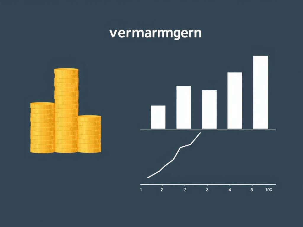 Abstracte gouden munten en groeiende staafdiagrammen als symbool voor Jesse Klaver vermogen.