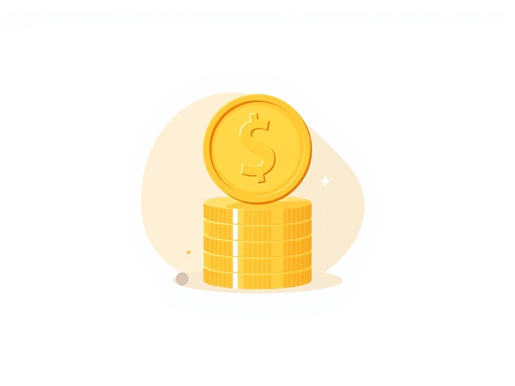 Abstracte stapel gouden munten als symbool voor vermogen.