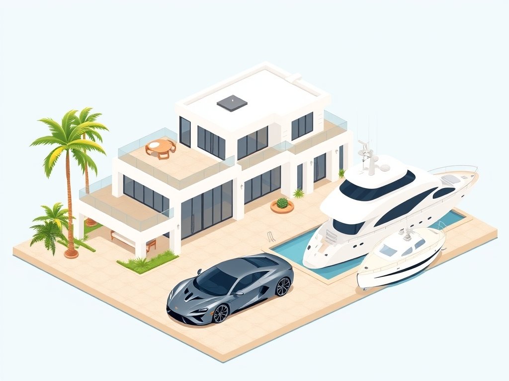 Luxe moderne villa met sportwagen en jacht aan zee bij Rob Heilbron vermogen.