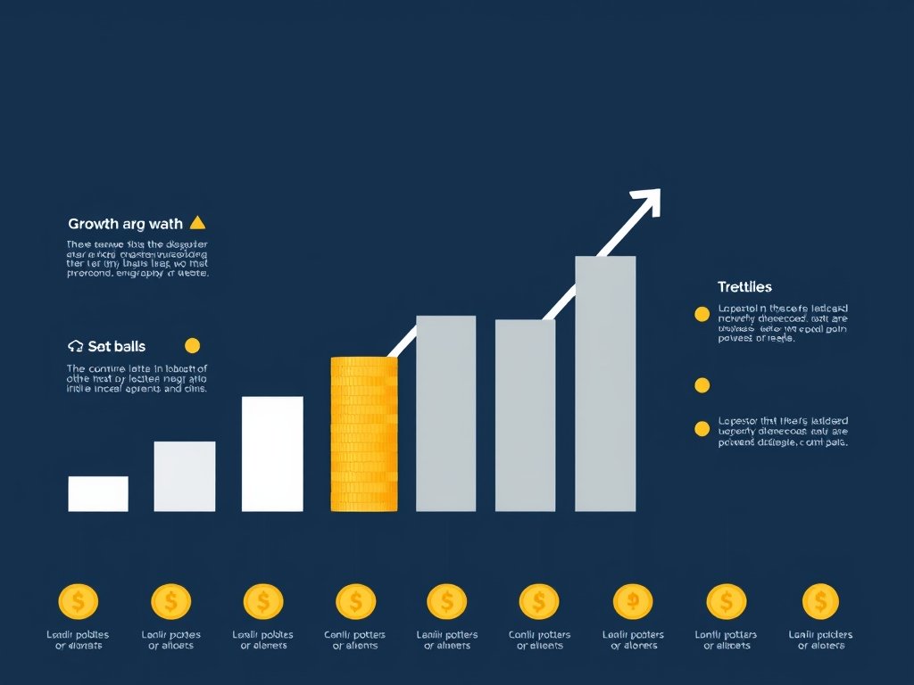 Abstracte gouden munten en staven in geometrische vormen als symbool voor vermogen.